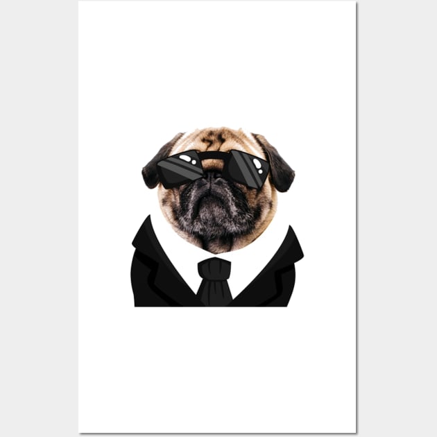 business Dog Funny Wall Art by t-shiit